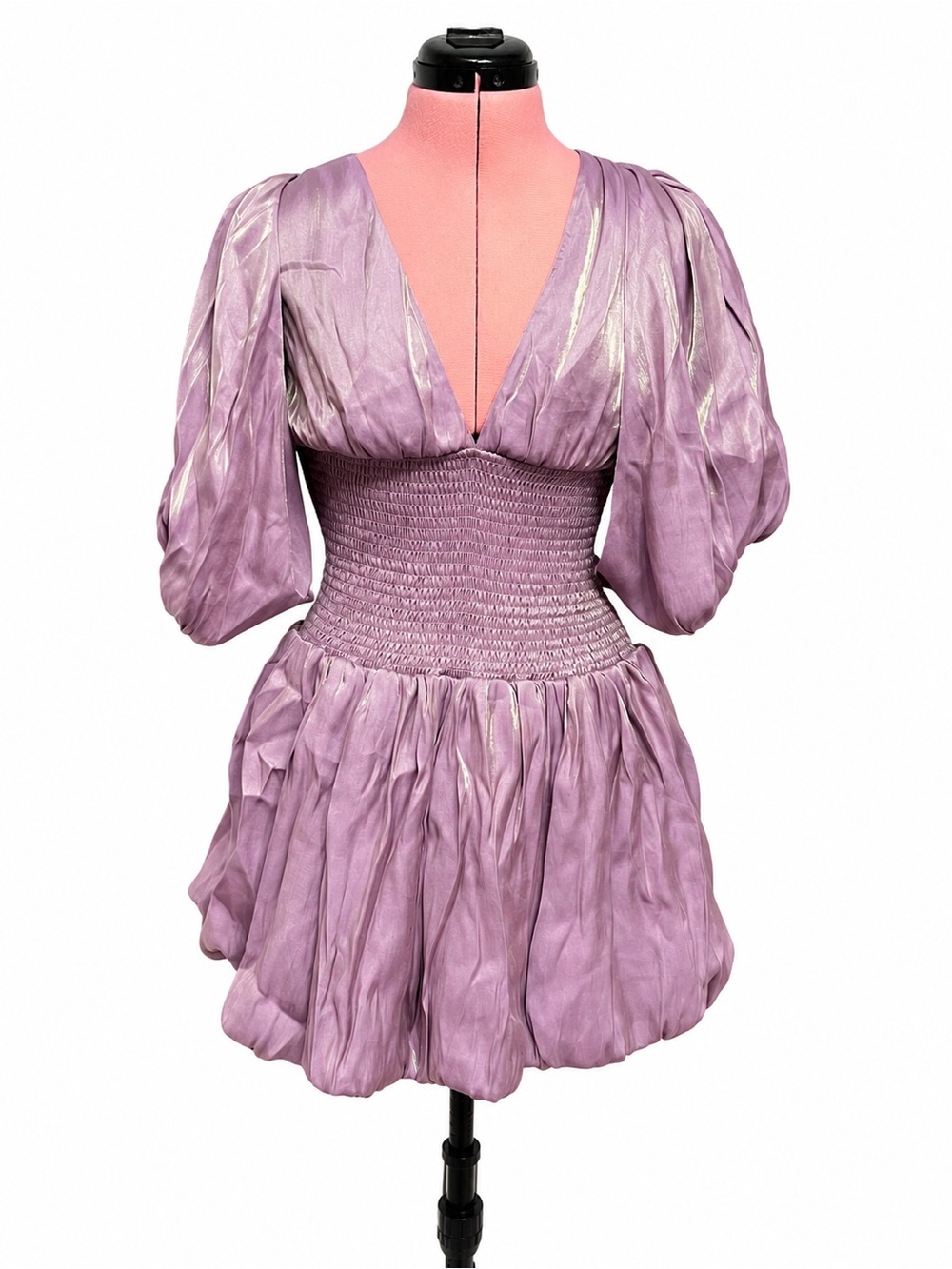 Lavender Shimmery Bubble Mini Dress